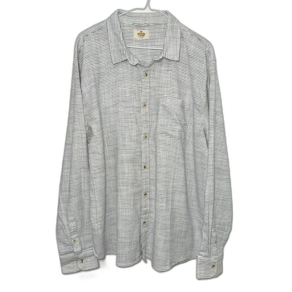 Marine Layer Selvage Striped Long Sleeve Button Front Shirt - XL - Picture 5 of 9